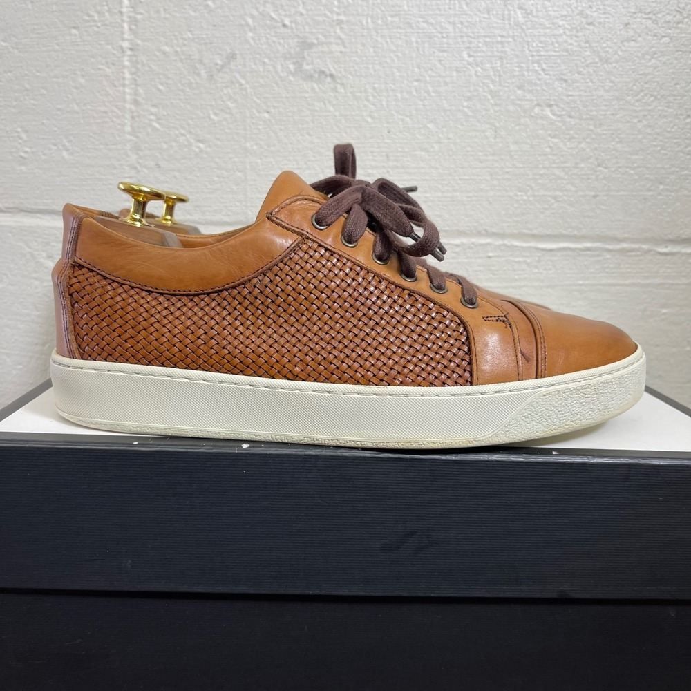 Allen Edmonds Brisbane Cap Toe Brown Woven Leather Dress‎ Shoes Men's Size 9 D